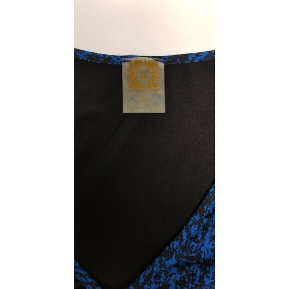 Women's ANNE KLEIN V-Neck Black and Blue Sleeveless Blouse Size 12 NWT - Picture 11 of 11